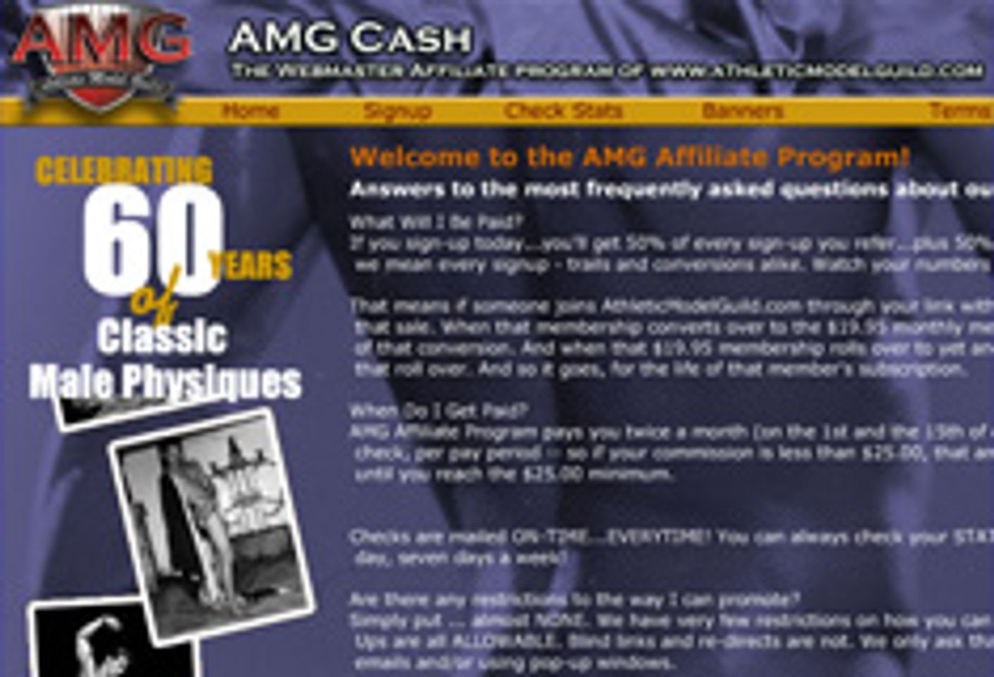 Athletic Model Guild Launches Webmaster Affiliate Program AMGCash.com