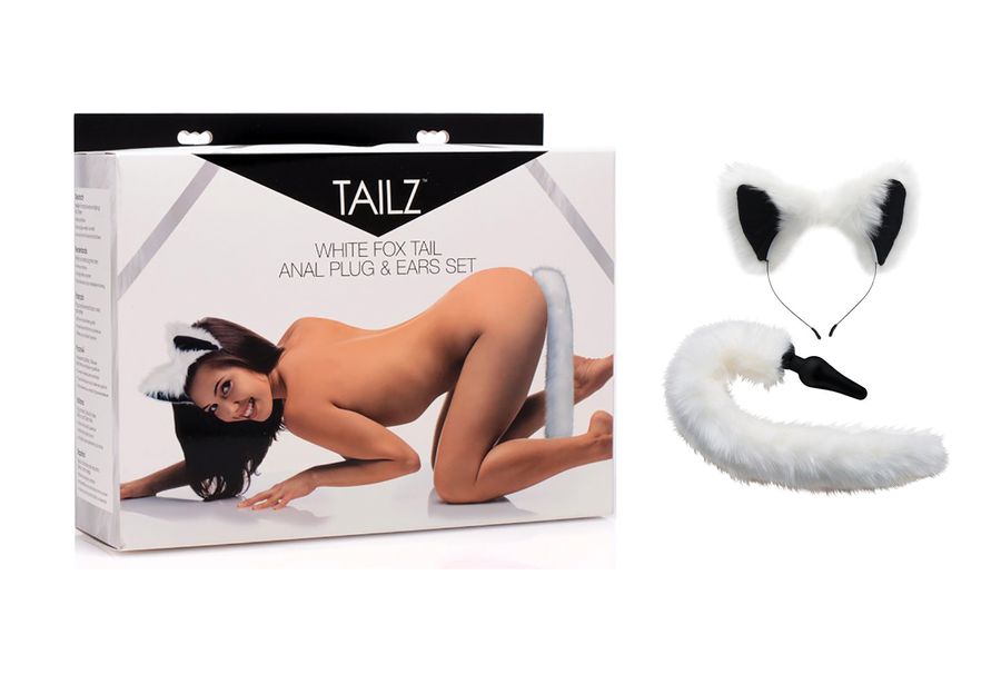 White Fox Tail Anal Plug & Ears Set