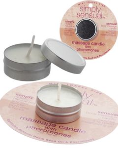 Mini Travel Size Simply Sensual Massage Candle with Pheromones