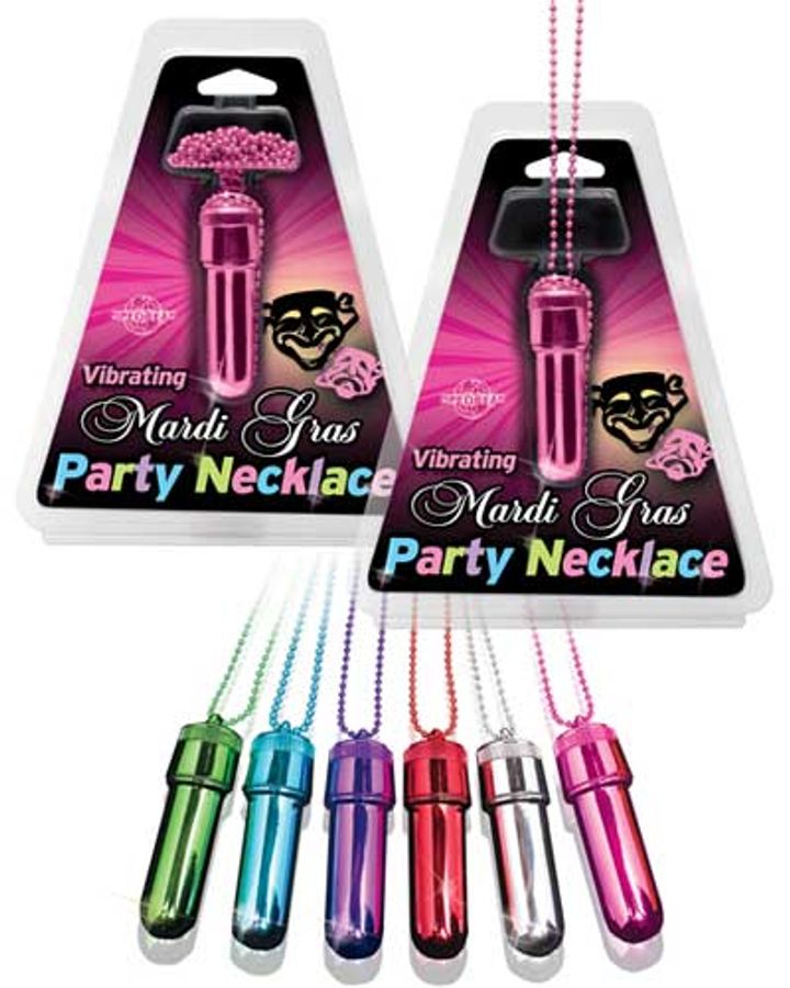 Vibrating Mardi Gras Party Necklace