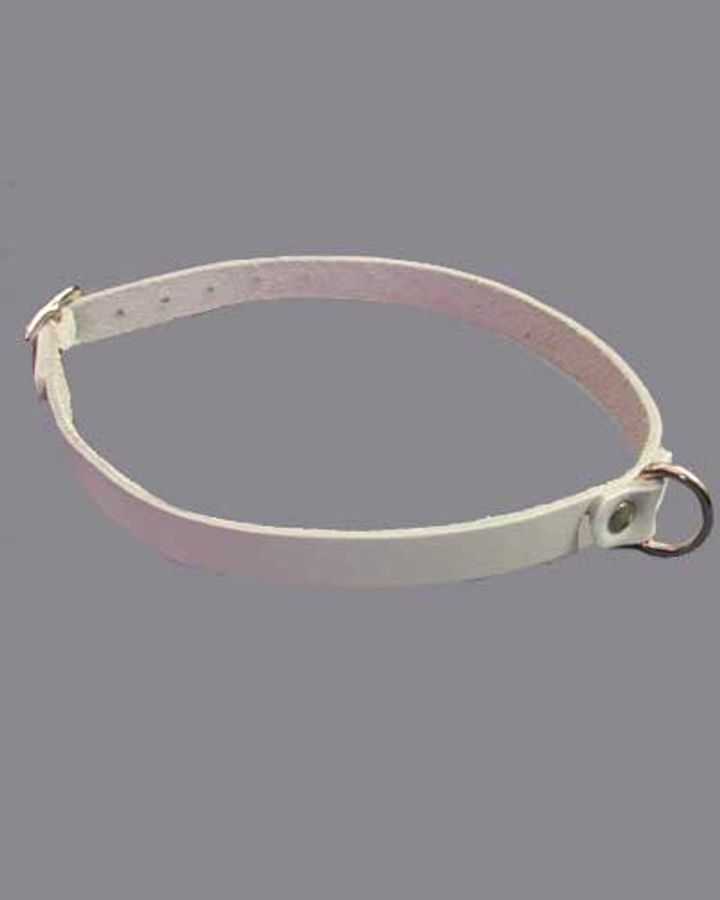 White Leather Choker Collar