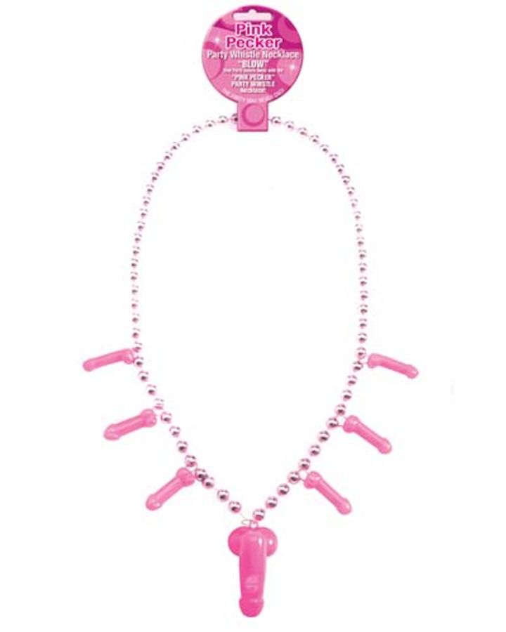 Pink Pecker Party Whistle Necklace