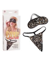 Extreme Pure Gold Leopard Blindfold & G-String