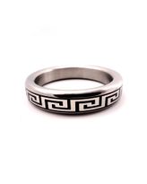 Metal C-Ring With Greek Design
