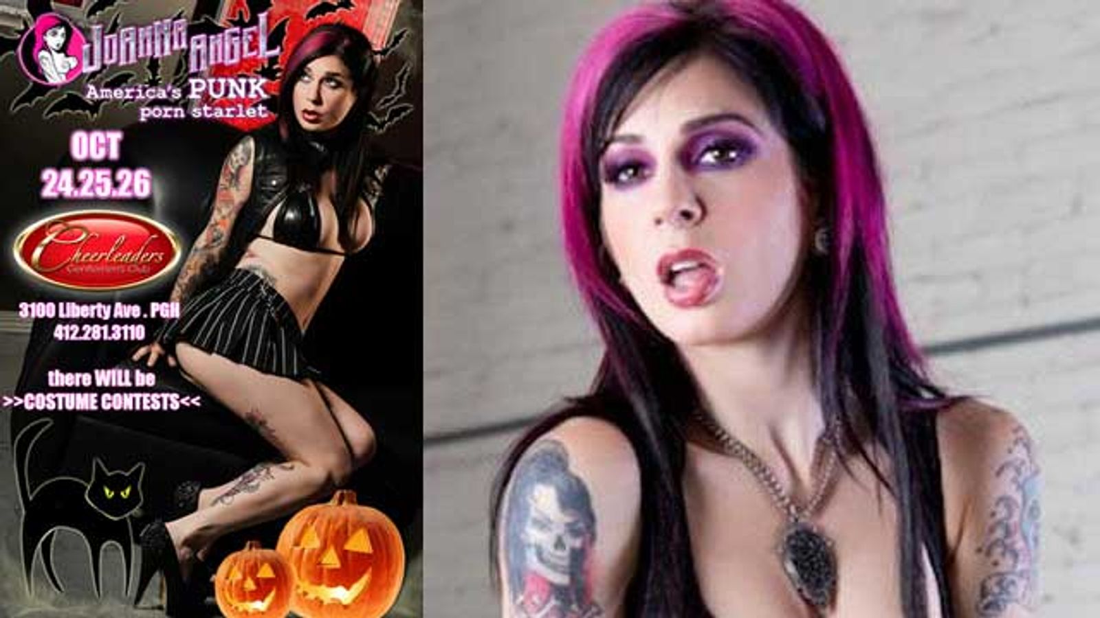 Joanna Angel Rocks Out in Pittsburgh October 24-26