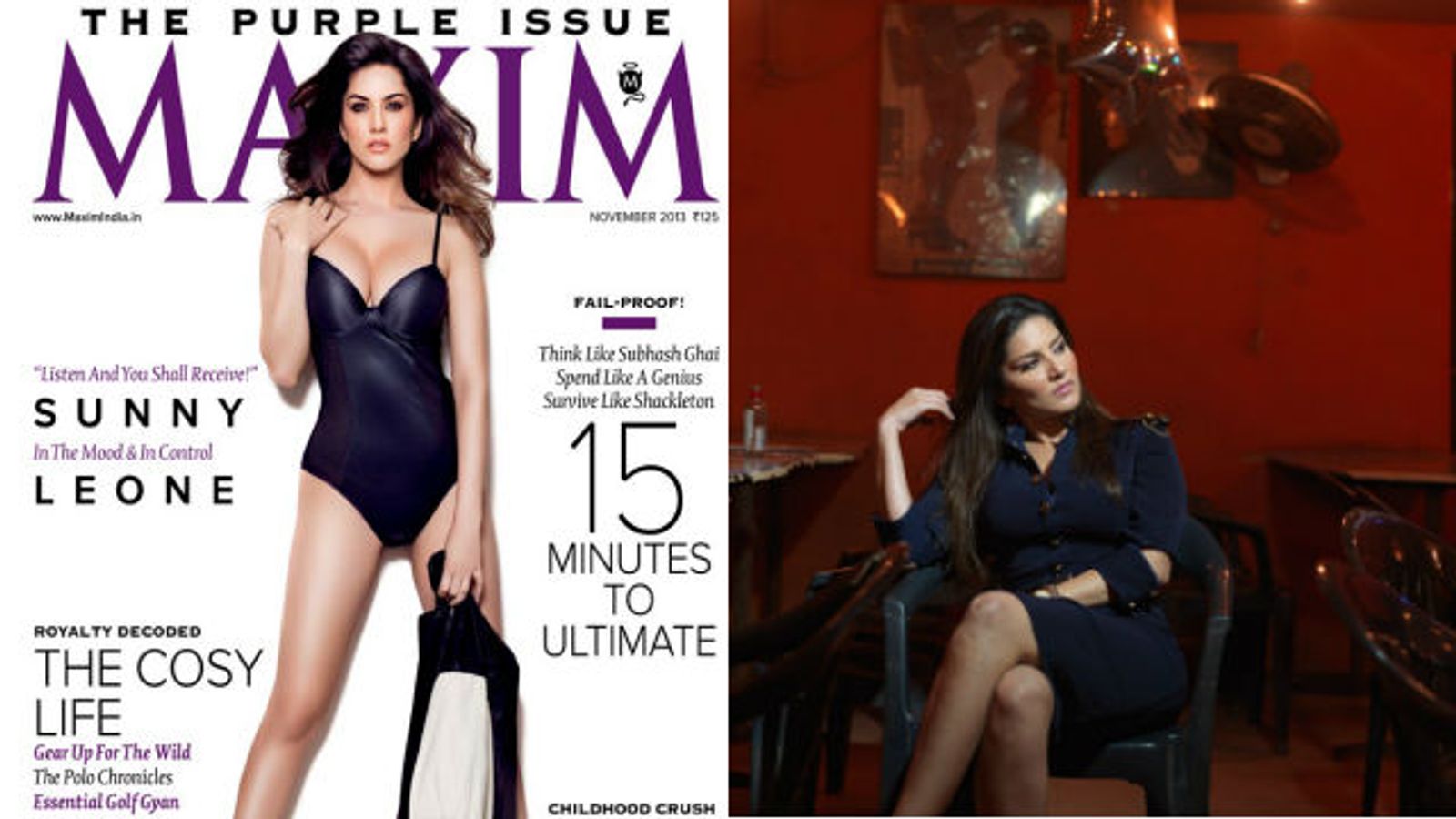 Sunny Leone in November Issues of W Mag, Maxim India