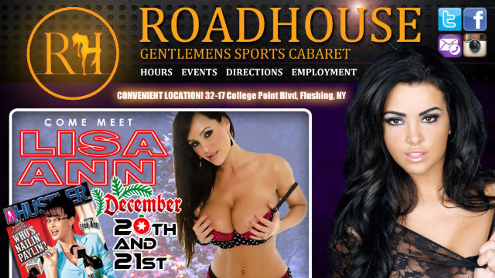 Lisa Ann Features at Roadhouse in Queens, Dec. 20-21