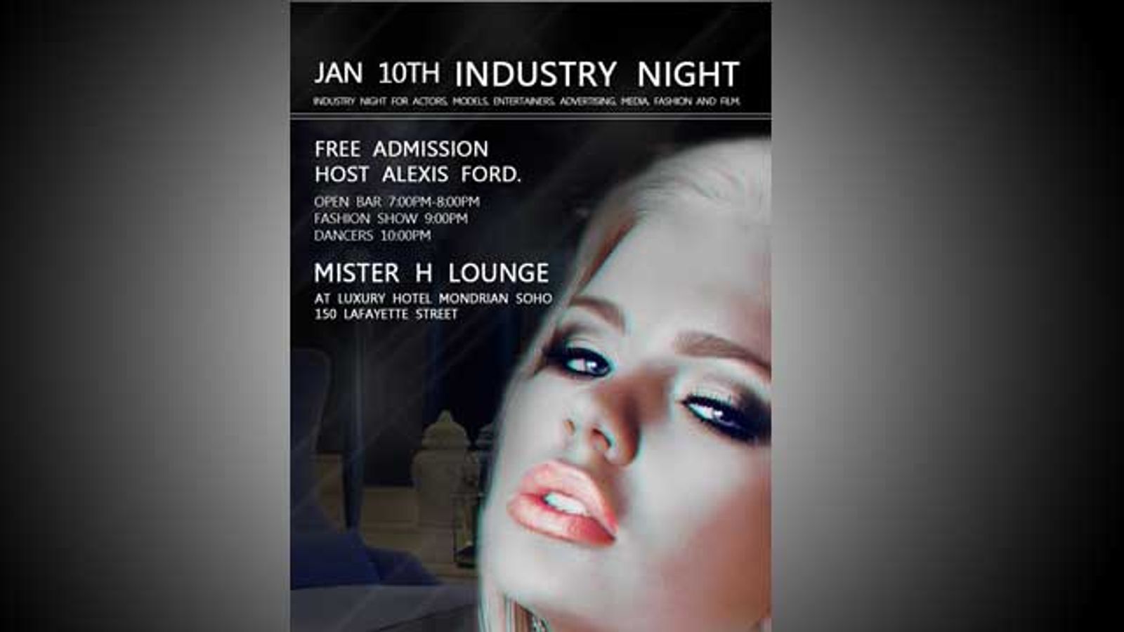 Alexis Ford to Host Mister H Lounge Industry Night Jan. 10 in NYC
