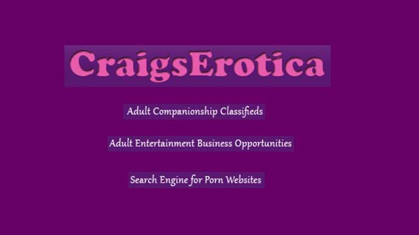CraigsErotica.com Opens New Adult Services Ad Site