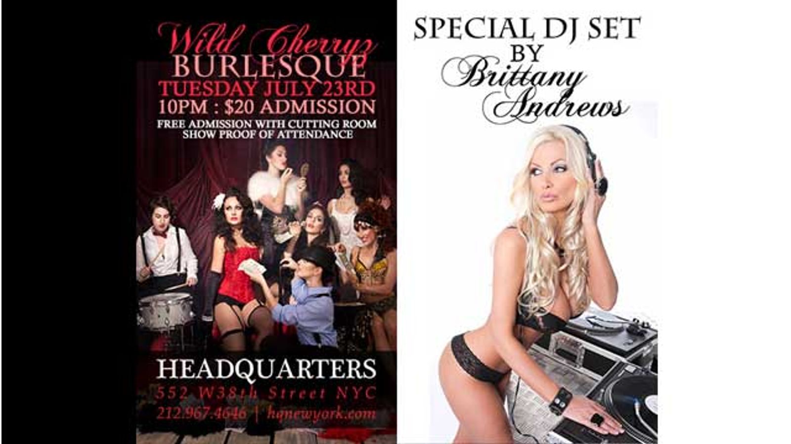 Wild Cherryz Burlesque & DJBritStar at Headquarters Club July 23