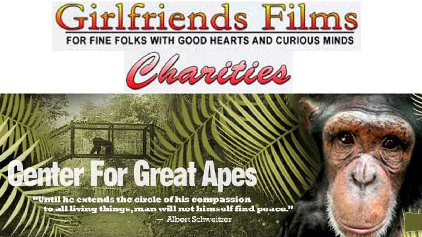 HotMovies.com Picks Center for Great Apes for Girlfriends' Donation