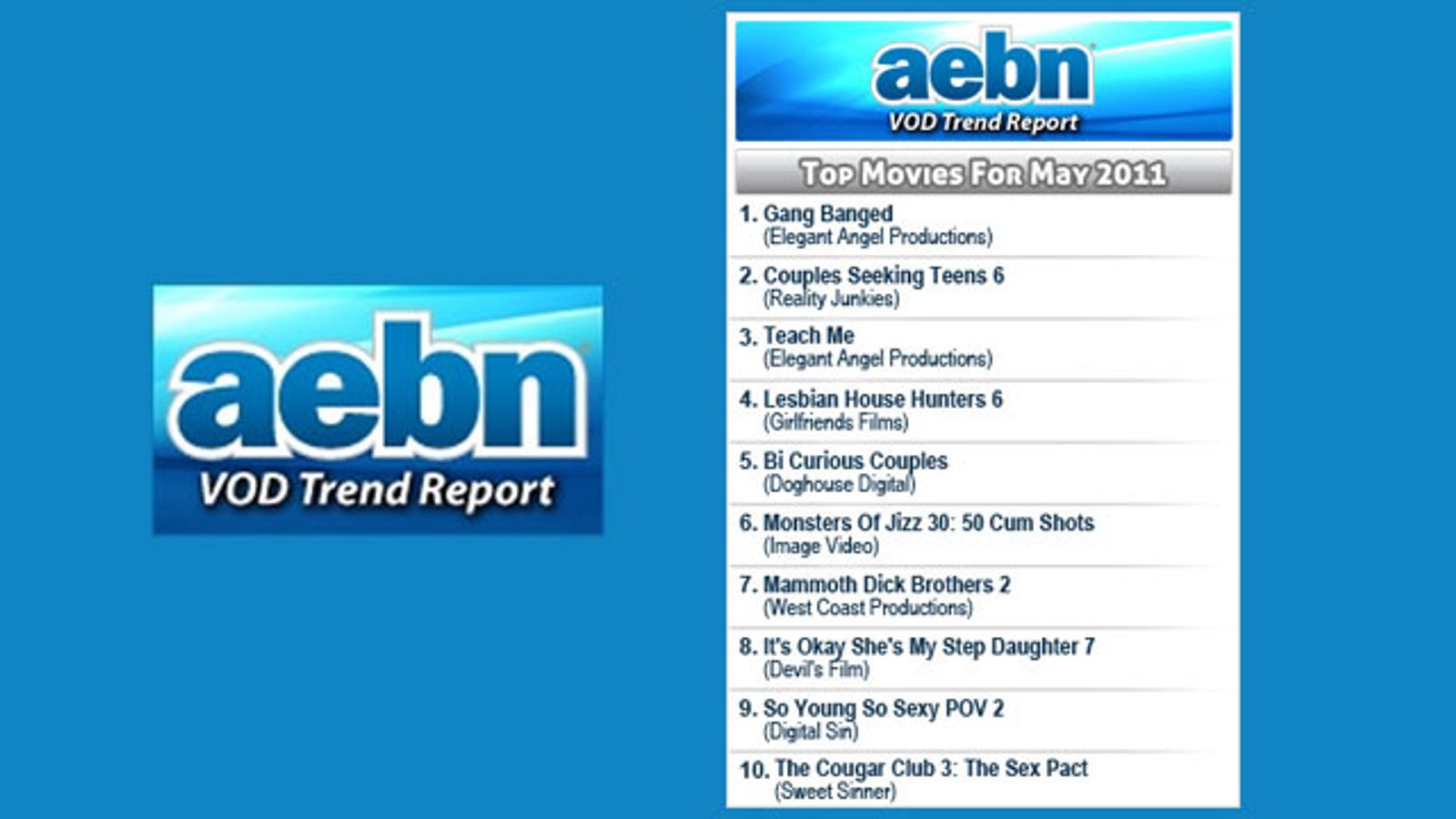 AEBN: Mich., Wash., Ariz, Maryland Lead in VOD Viewing in May