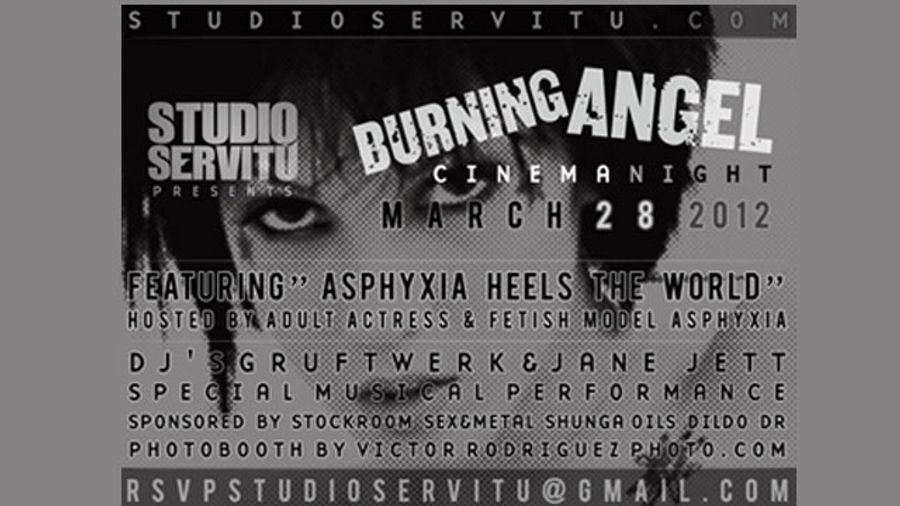 BurningAngel to Screen 'Asphyxia Heels the World' at Studio Servitu March 28