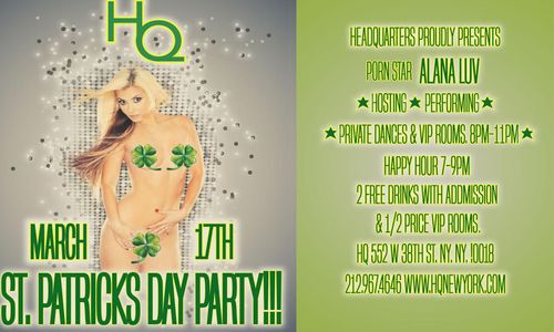 Alana Luv to Host Headquarters Gentlemen's Club St. Paddy's Day Party