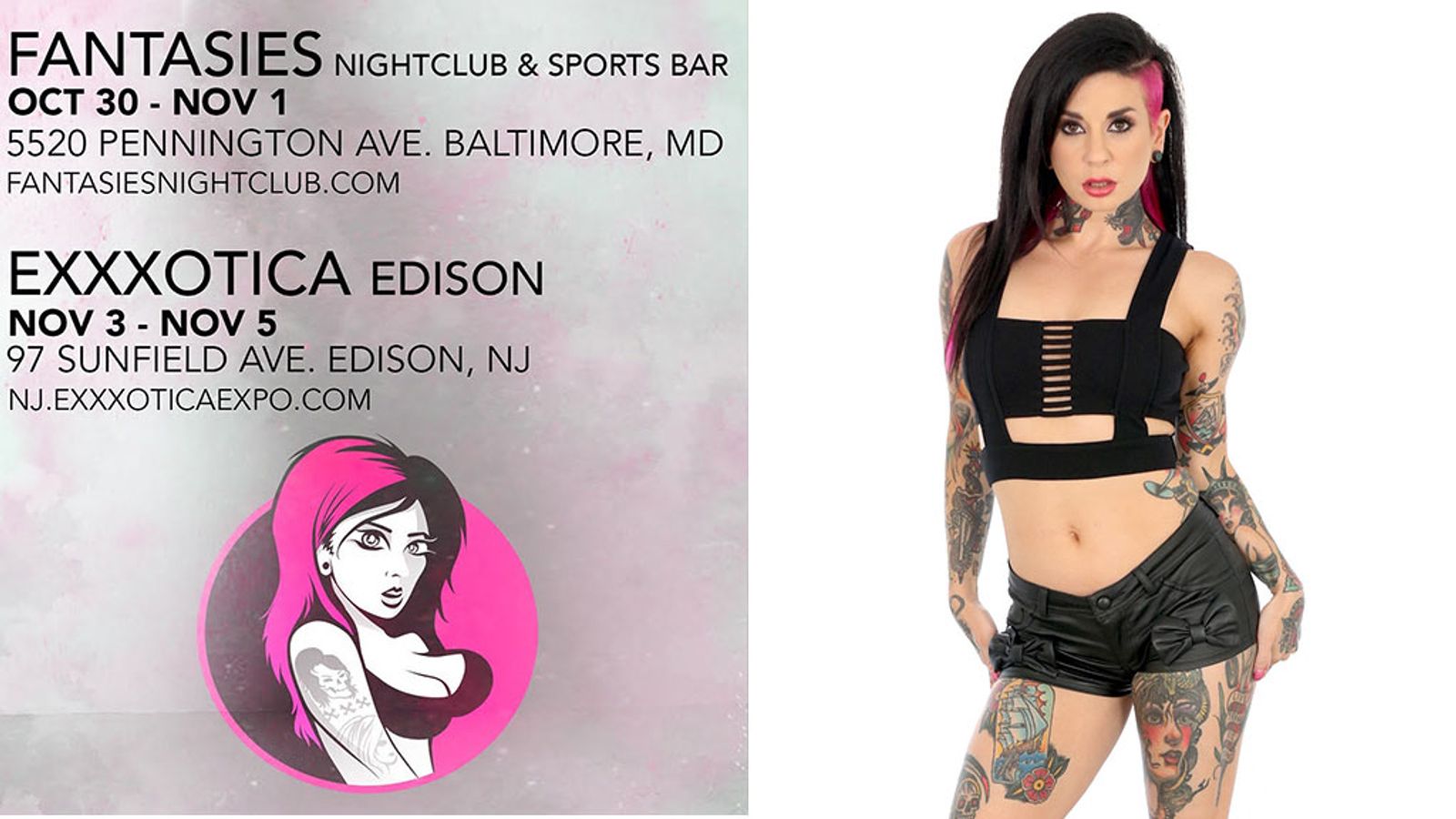 Joanna Angel Heads To The East Coast For Featuring, Exxxotica NJ