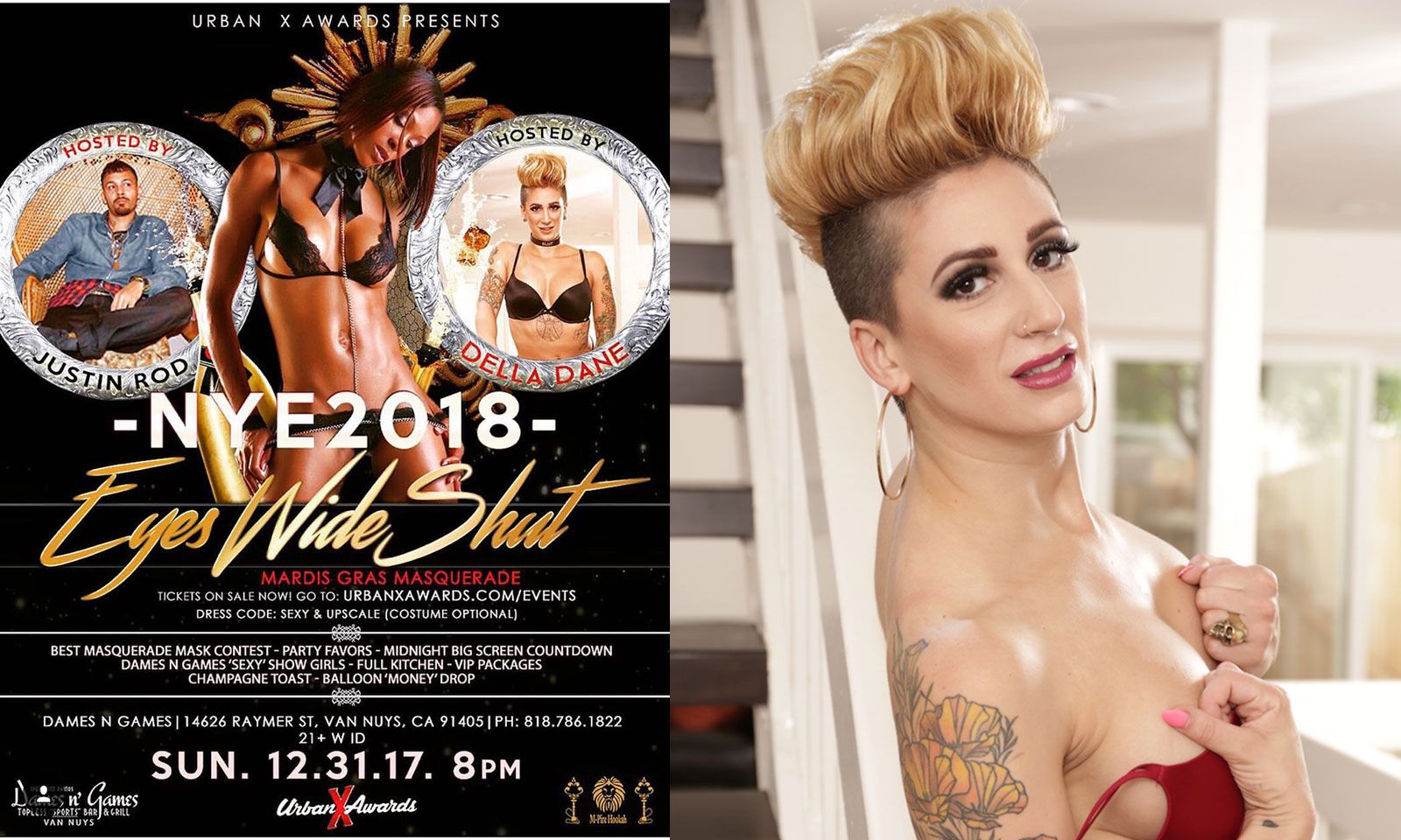 Della Dane Hosting NYE 'Eyes Wide Shut' Mardi Gras Soirée 