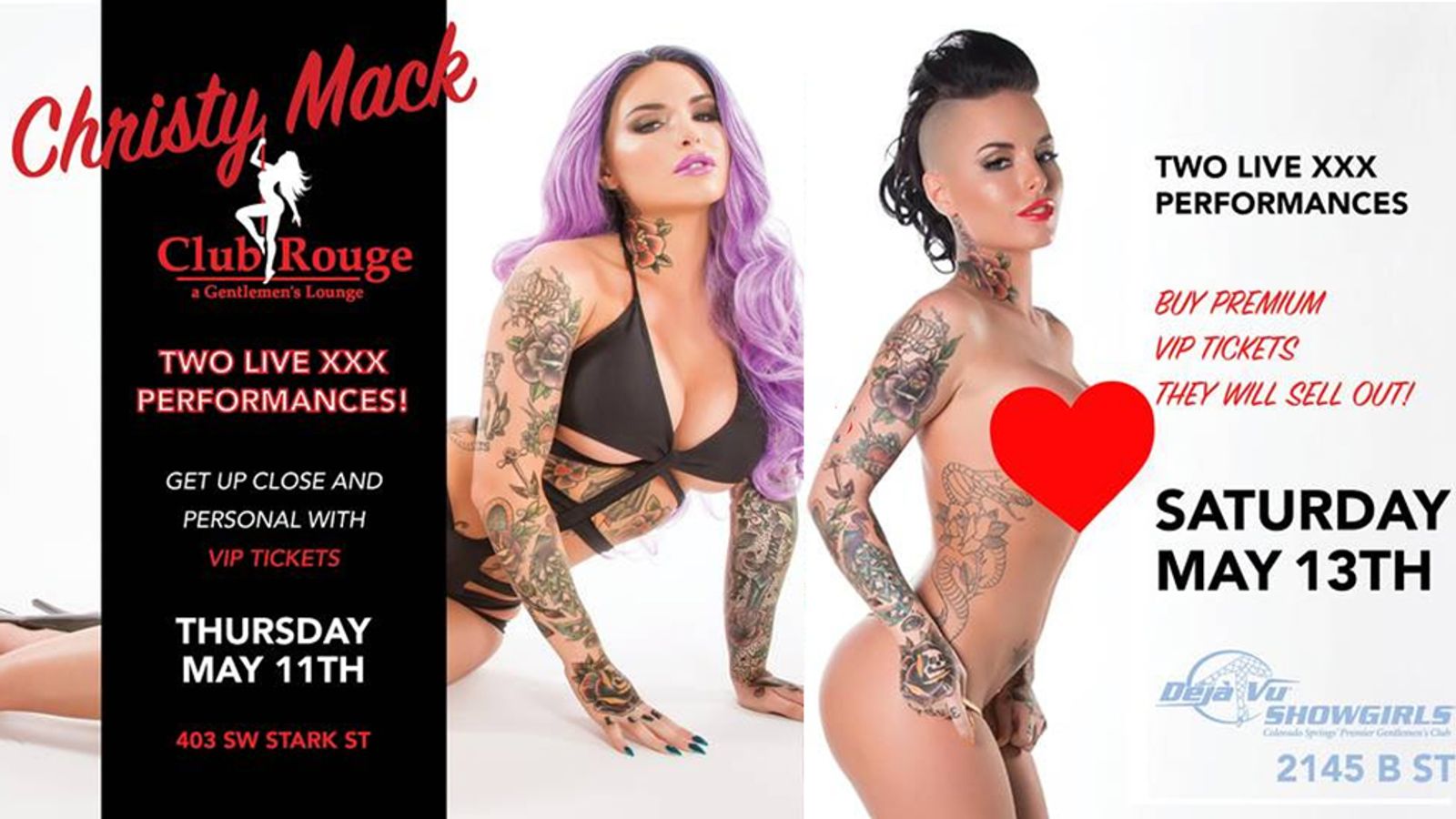 Former Adult Star Christy Mack To Headline at Clubs in OR, WA & CO