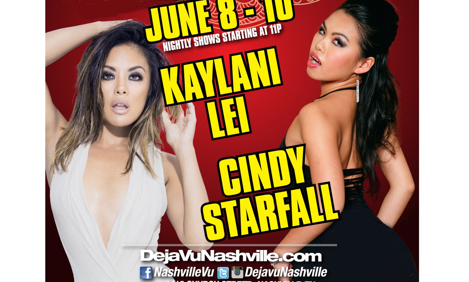 Cindy Starfall and Kaylani Lei Co-Headline at Deja Vu Showgirls