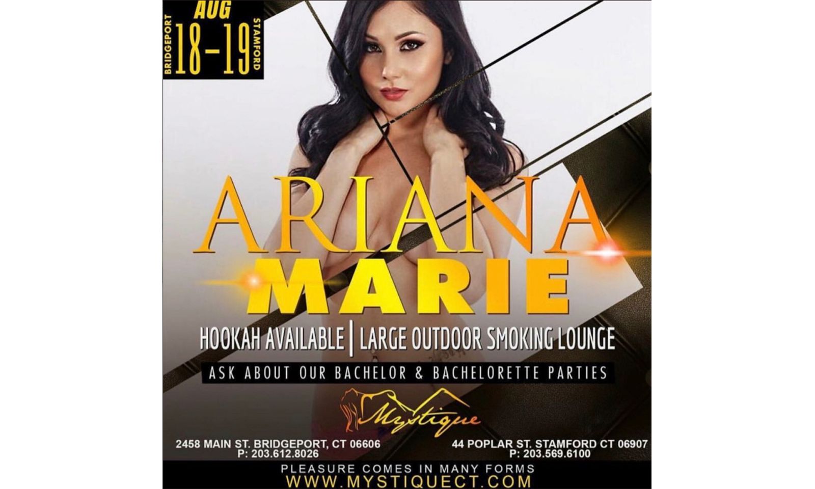 Ariana Marie Headlining Mystique Gentlemen's Clubs in Connecticut