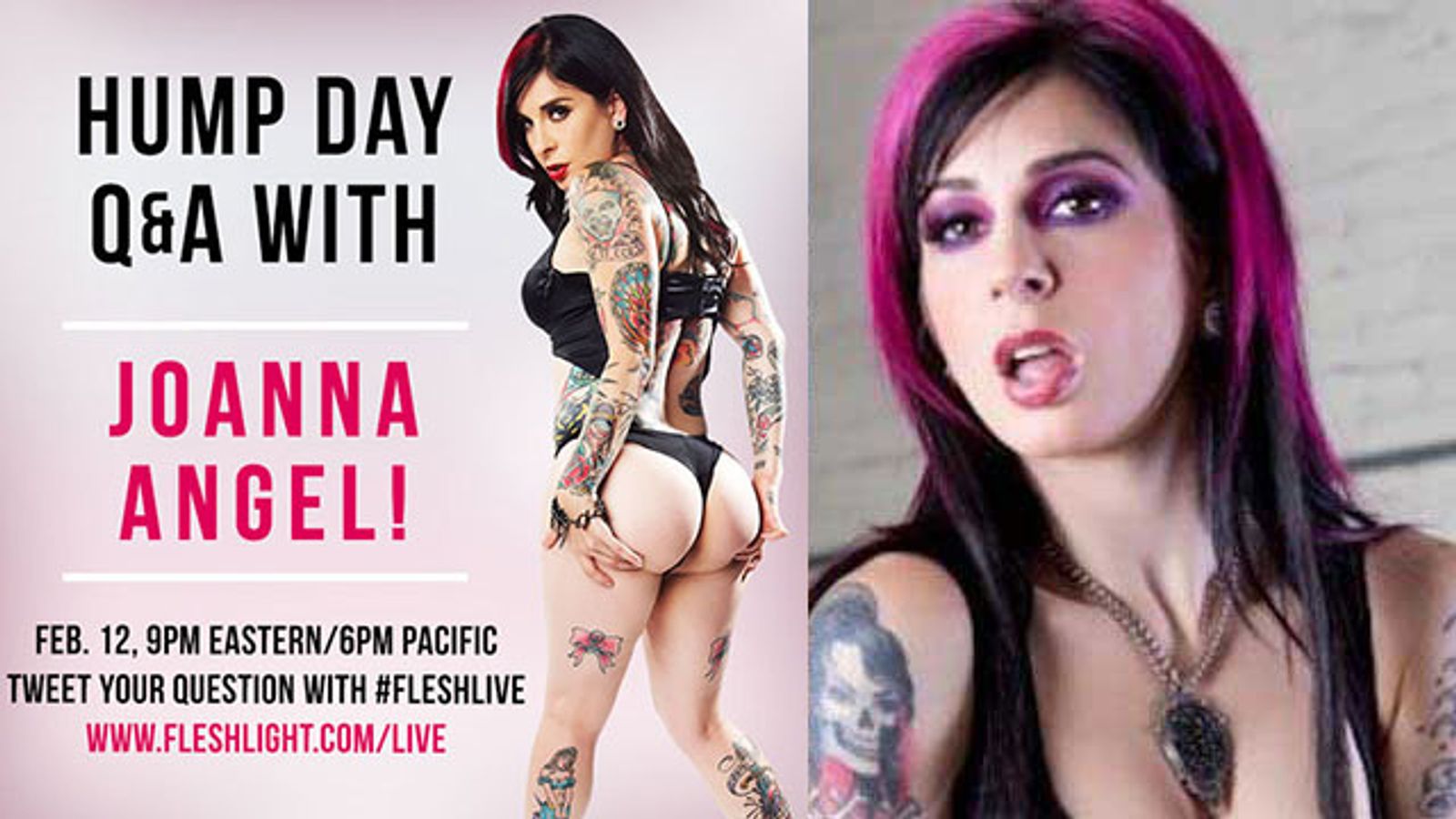 Joanna Angel to Hold Exclusive Hump Day Q&A on Fleshlight.com
