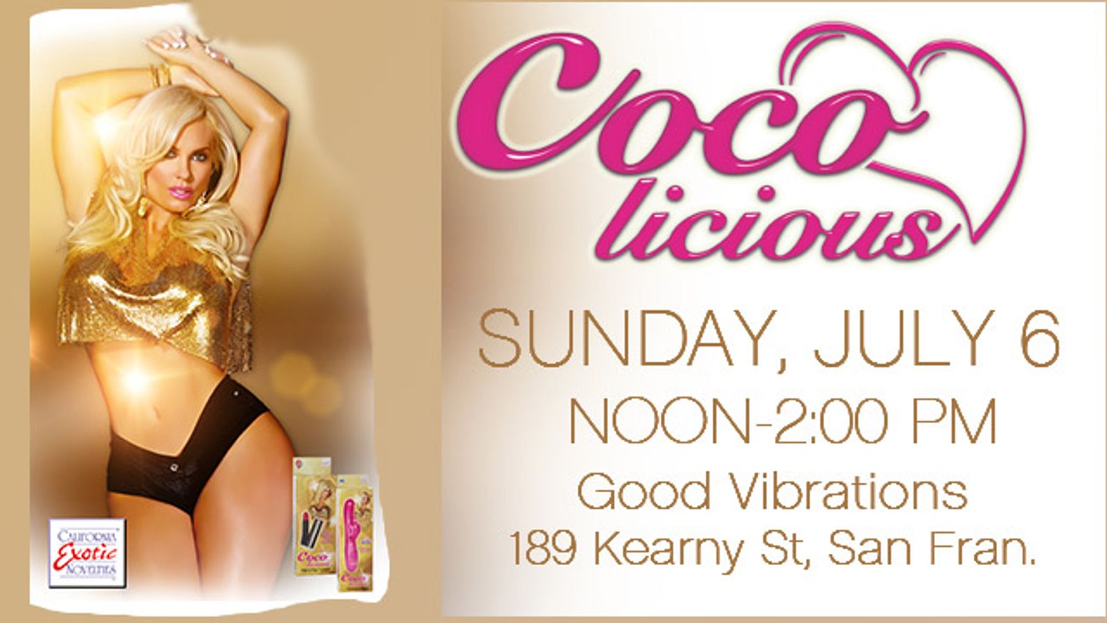 Catch Reality Star Coco at Good Vibrations July 4 Weekend