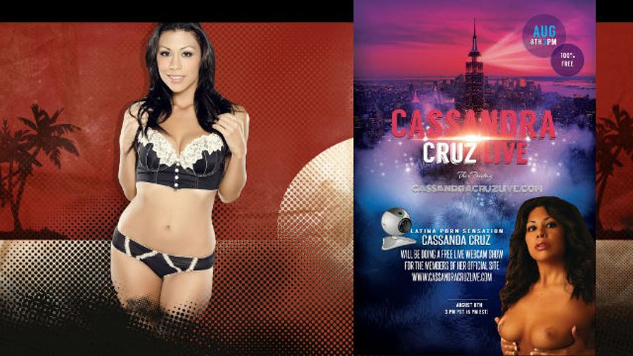 Cassandra Cruz Celebrates New Site with Live Webcam Show Today