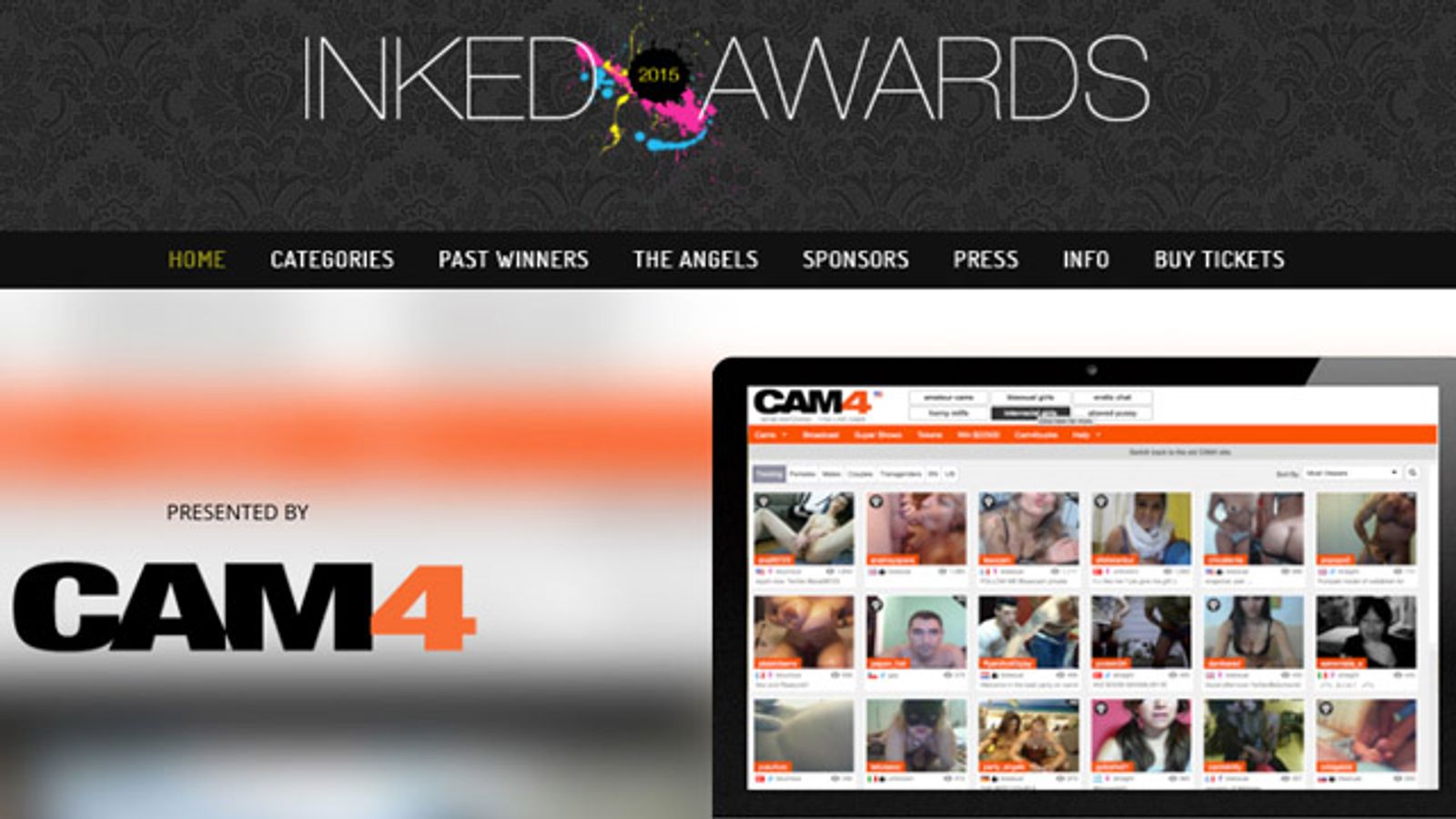 Cam4.com Named Gold Sponsor for 2015 Inked Awards