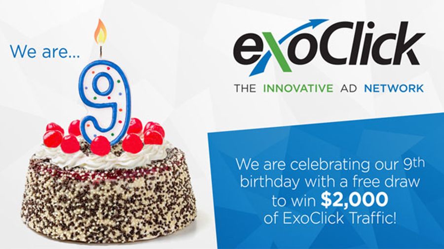 ExoClick Marks 9th Year With Free Draw To Win $2,000 Of Traffic