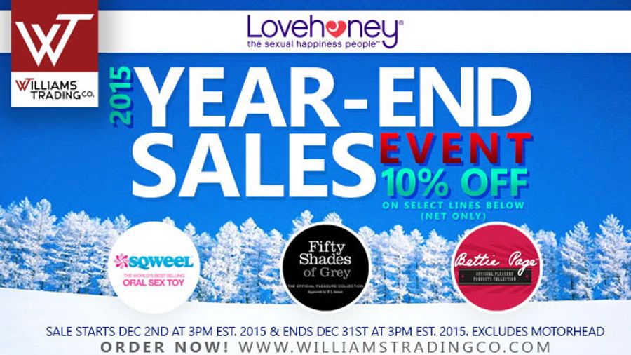 Williams Trading Offers Lovehoney On Sale Through December