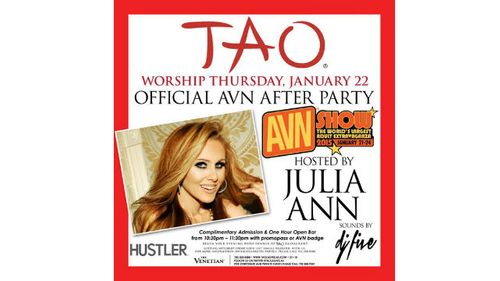Julia Ann Hosts Official AVN After Party in Vegas, Signs at ATMLA Booth at AEE