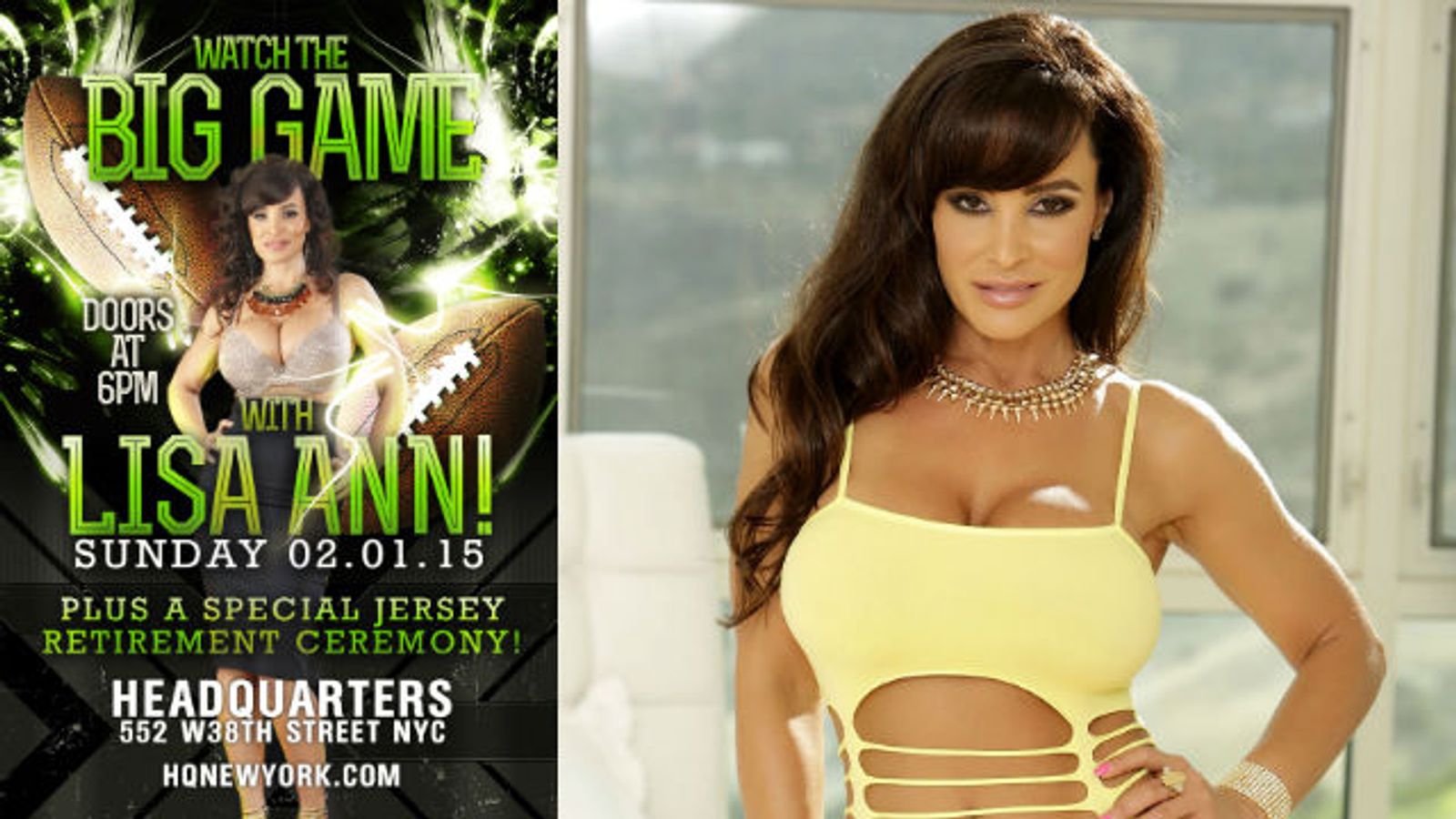 Lisa Ann to Host Super Bowl Sunday Party at Headquarters in NYC