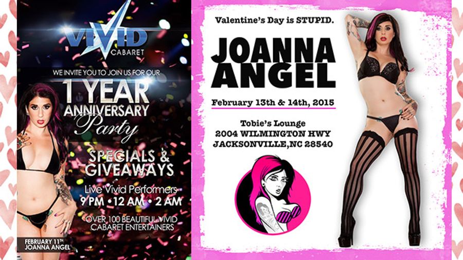 Joanna Angel to Help Celebrate Vivid Cabaret NY’s 1st Anniversary
