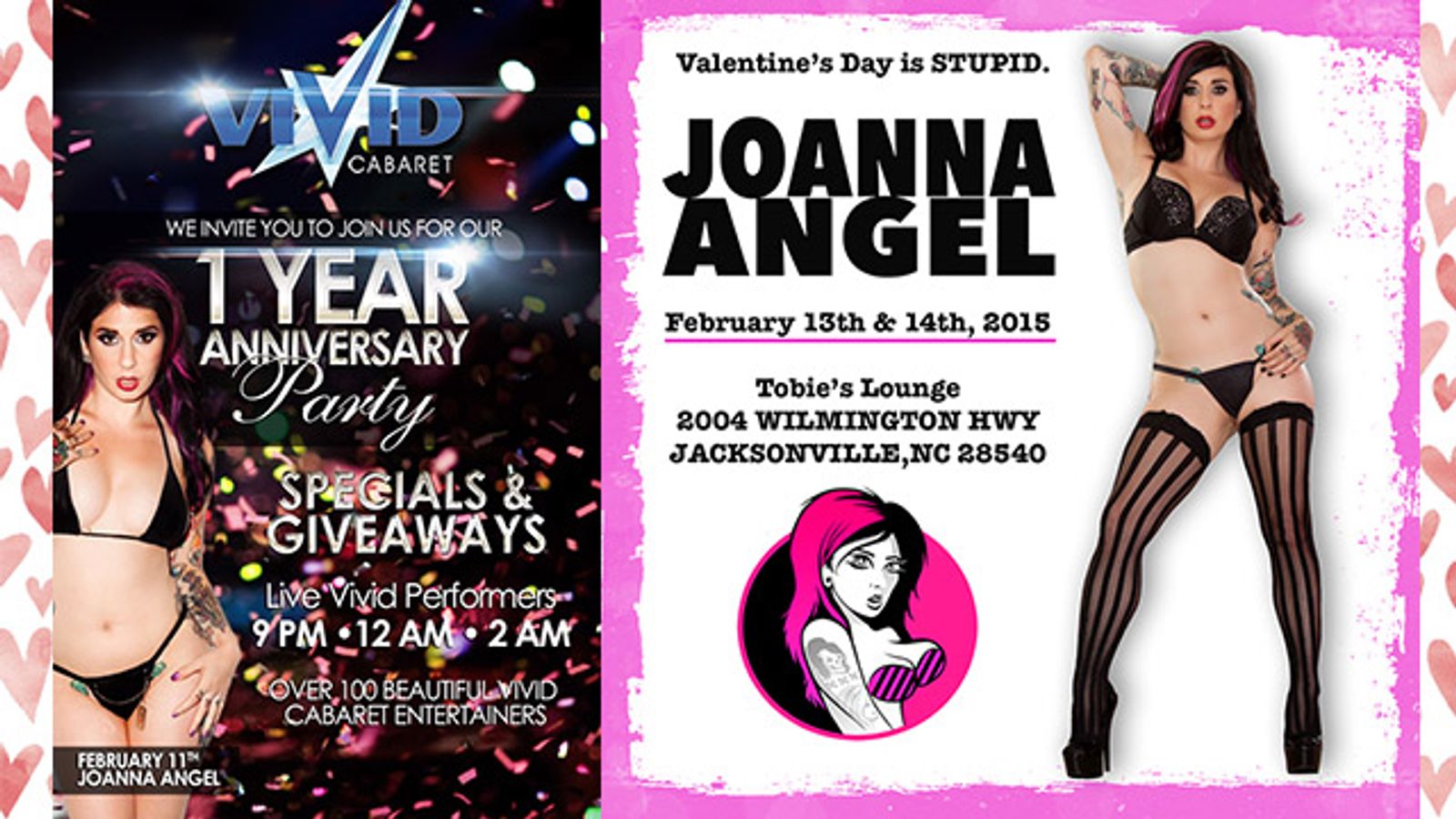 Joanna Angel to Help Celebrate Vivid Cabaret NY’s 1st Anniversary