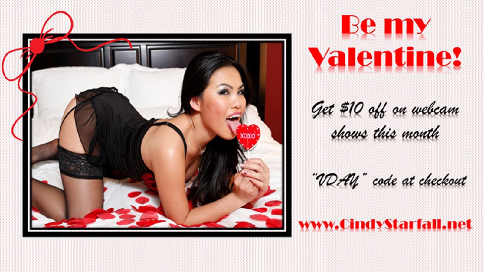 Cindy Starfall Launches Webcam Special on Valentine’s Day