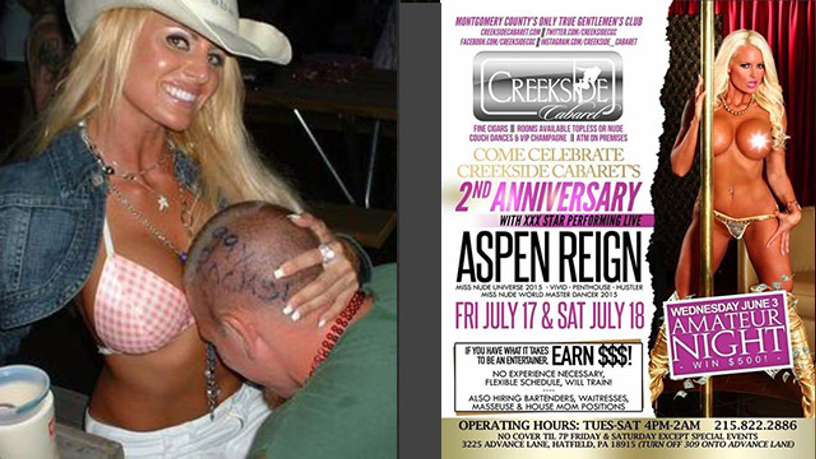 Aspen Reign to Headline at Creekside Cabaret in Hatfield, PA