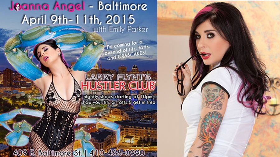 Joanna Angel to Topline ‘Tits & Tatts’ Show at Baltimore Hustler Club