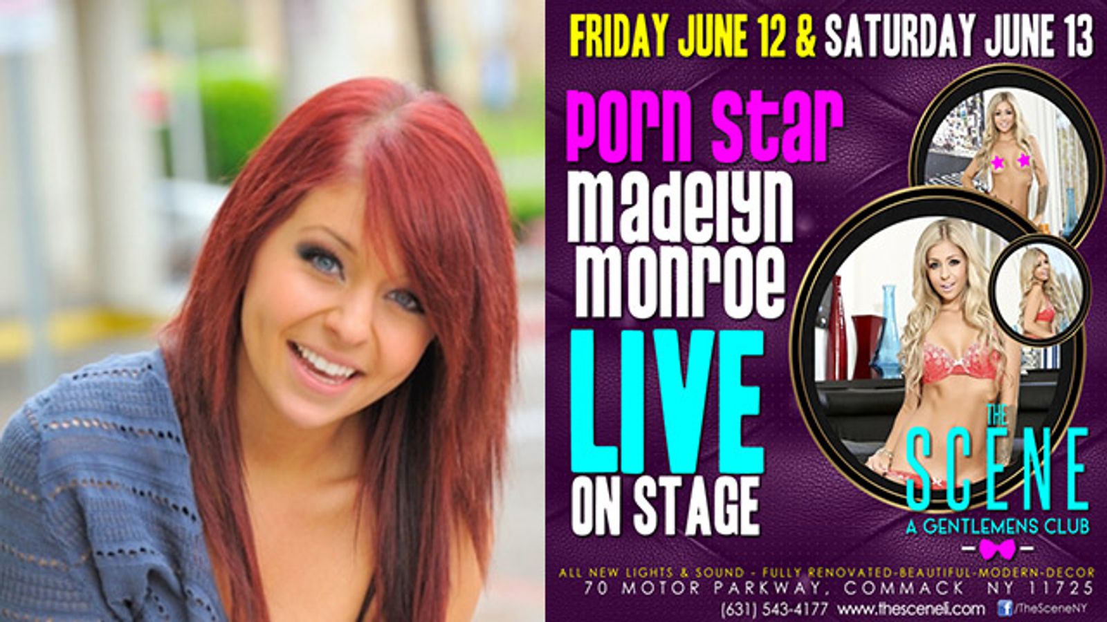 Madelyn Monroe to Perform Live at The Scene Gentlemen’s Club