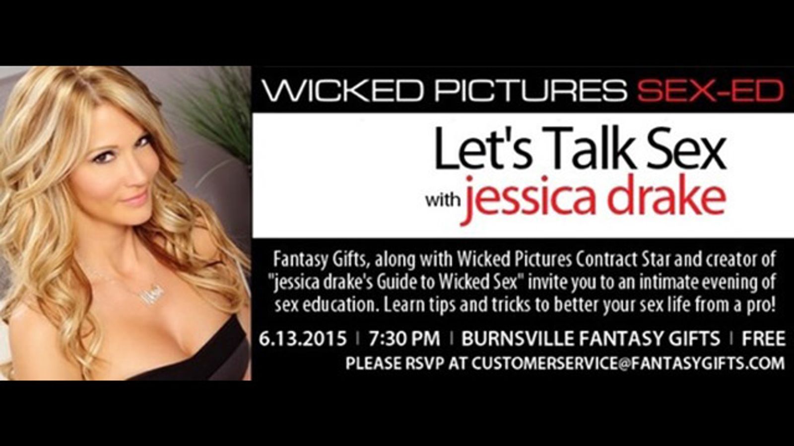 Jessica Drake to Host Sex Ed Seminar at Fantasy Gifts