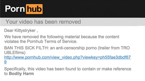 Pornhub Censors Anti-Censorship Porn 'Ban This Sick Filth!'