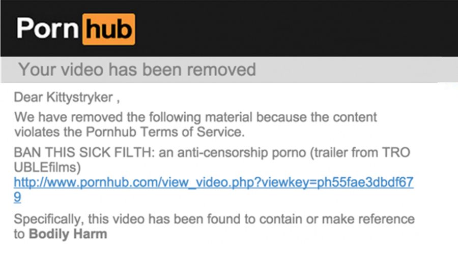 Pornhub Censors Anti-Censorship Porn 'Ban This Sick Filth!'