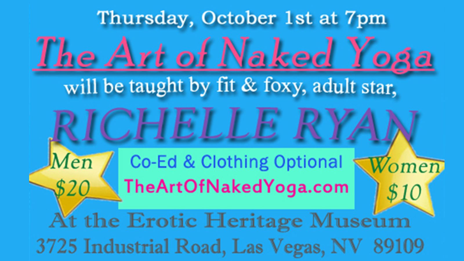 Richelle Ryan Teaches This Thursday At The Art Of Naked Yoga