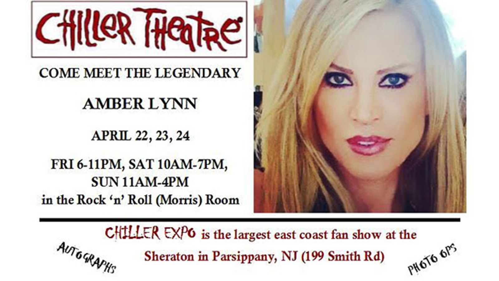 Amber Lynn to Host Rock & Roll Room at Chiller Theatre Expo