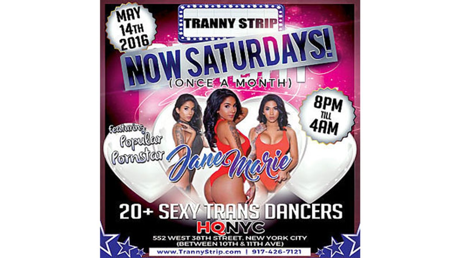 TGirl Events Hosting Tranny Strip Party at HQNYC May 14