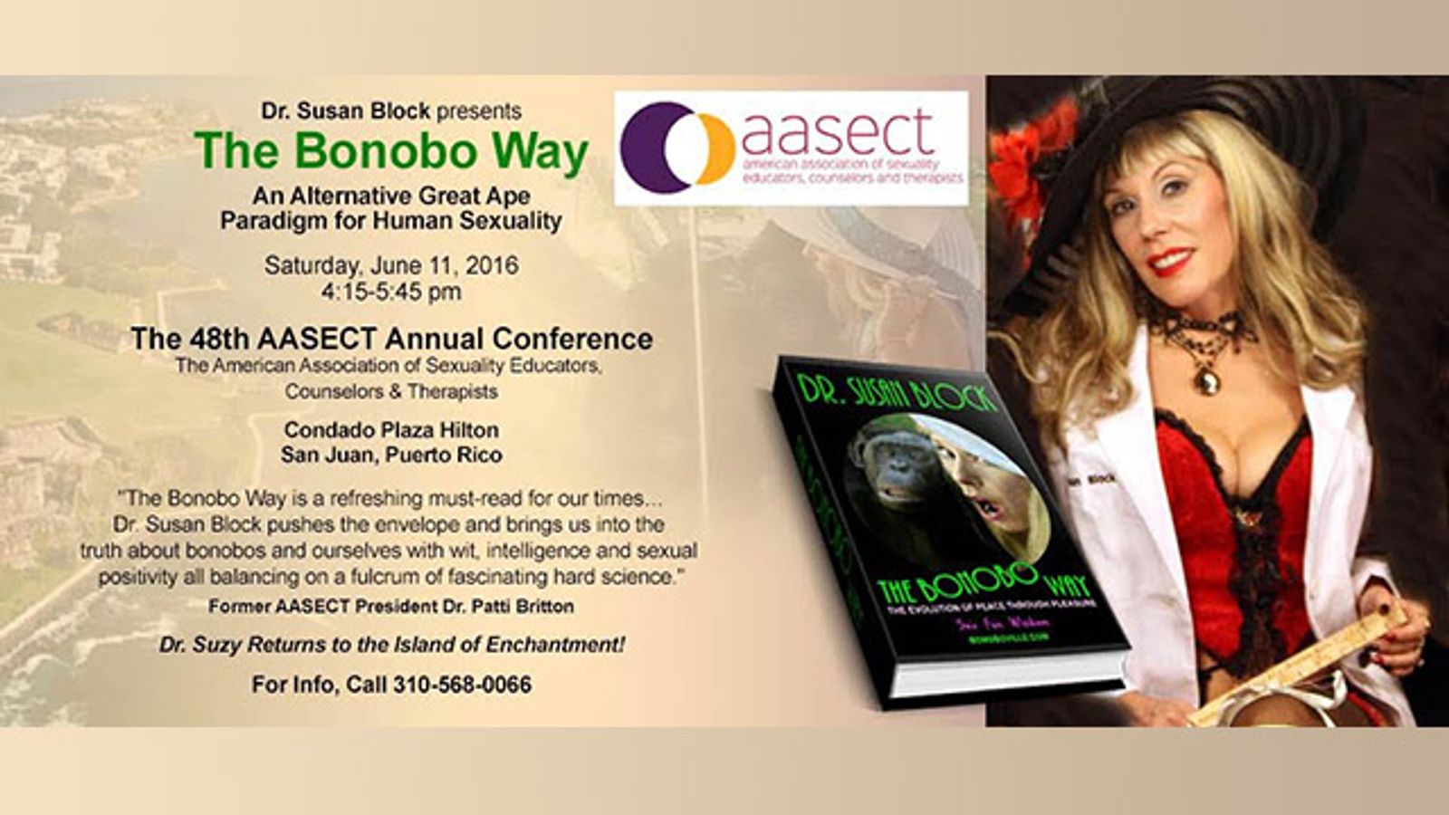 Dr. Susan Block To Present The Bonobo Way At AASECT 2016