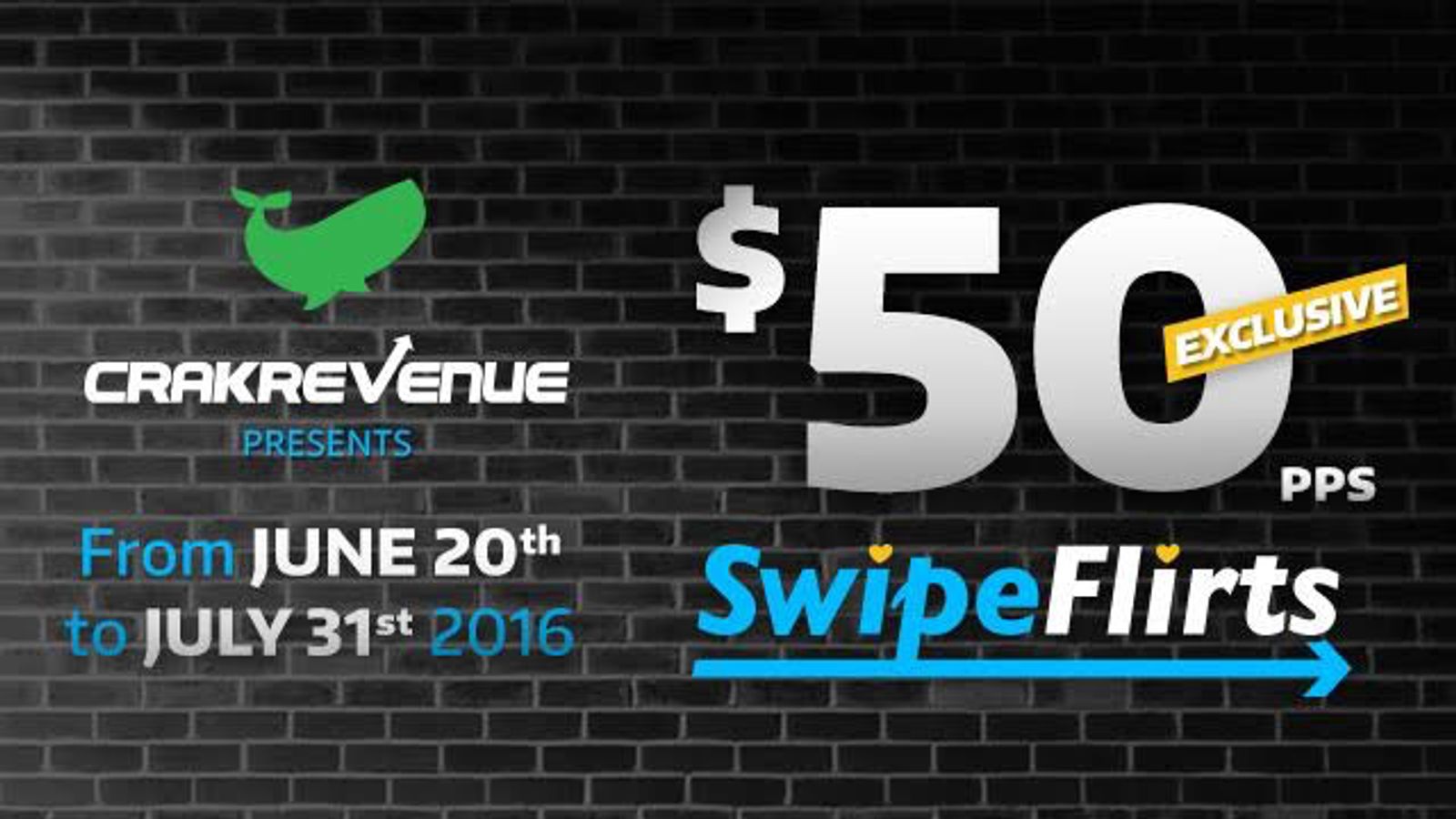 CrakRevenue Marks Launch of SwipeFlirts.com With Increased Payout