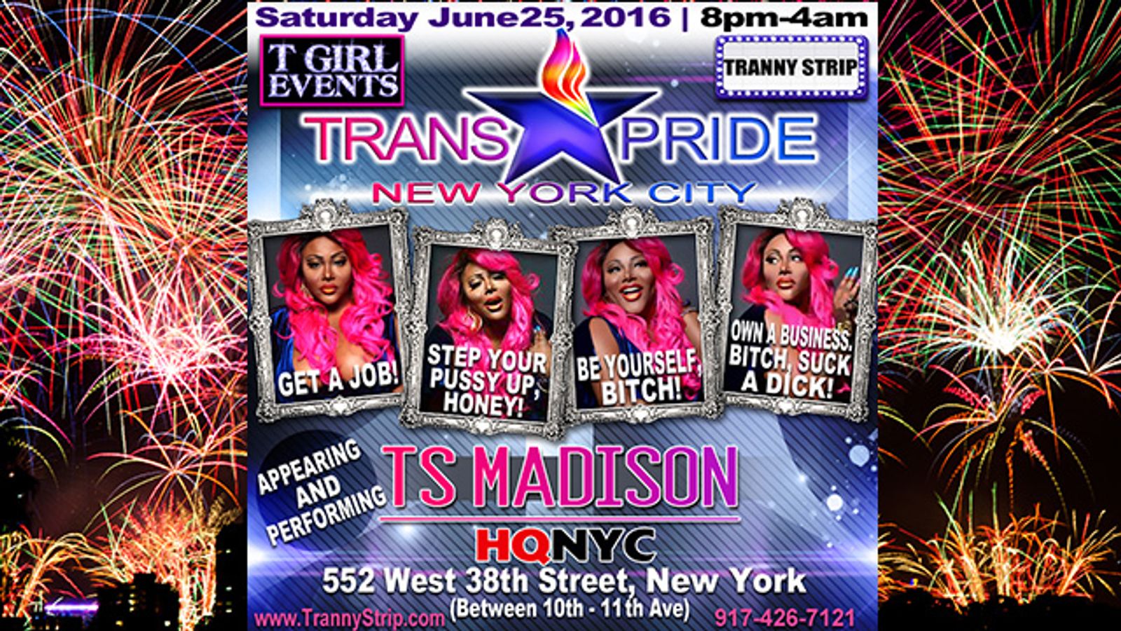 TS Madison to Host Trans Pride NYC at HQNYC Club Saturday