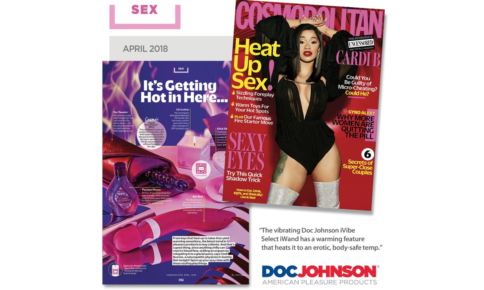 Cosmo’s April 2018 Issue Features Doc Johnson, Jimmyjane, More