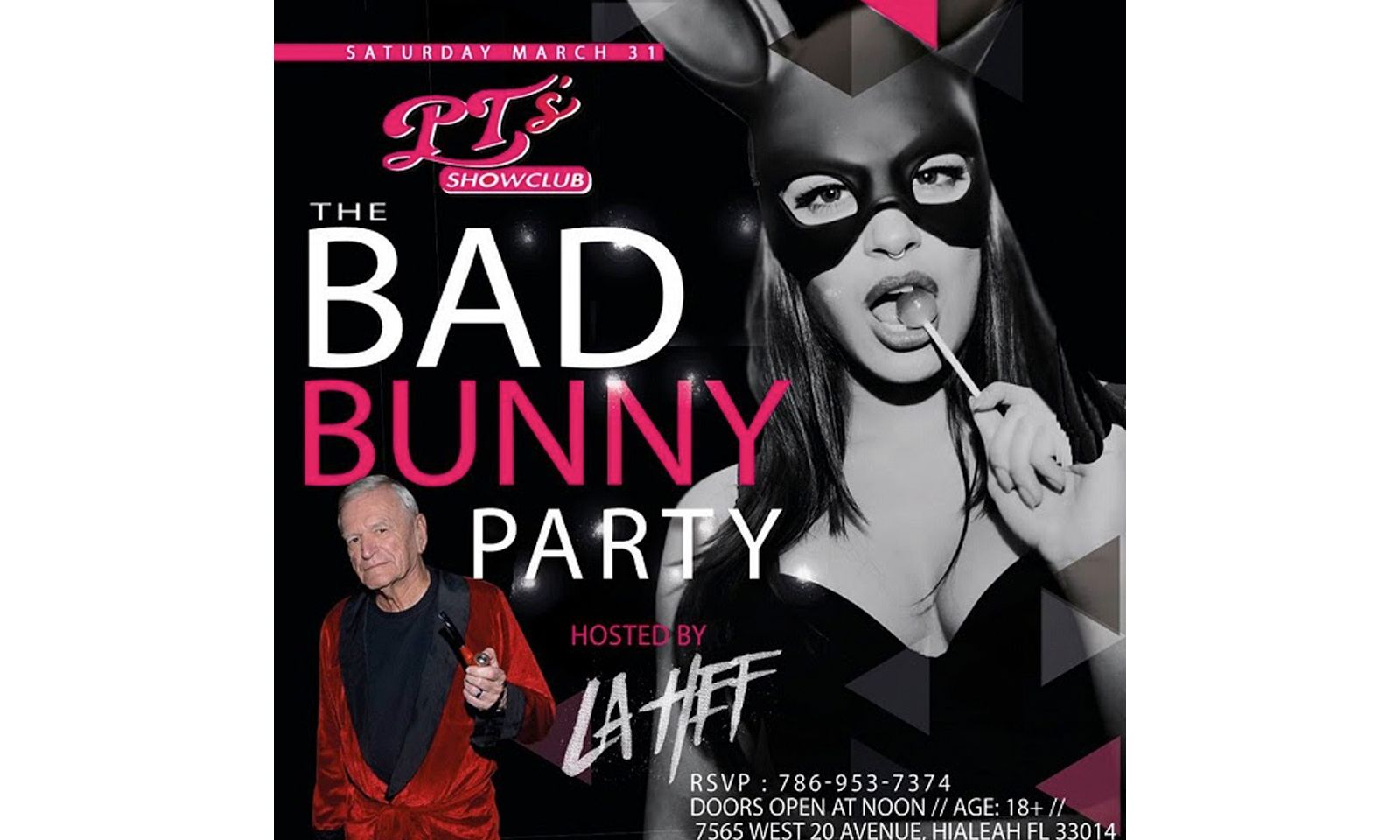 LA Hef Appearing at PT’s Showclub on Saturday