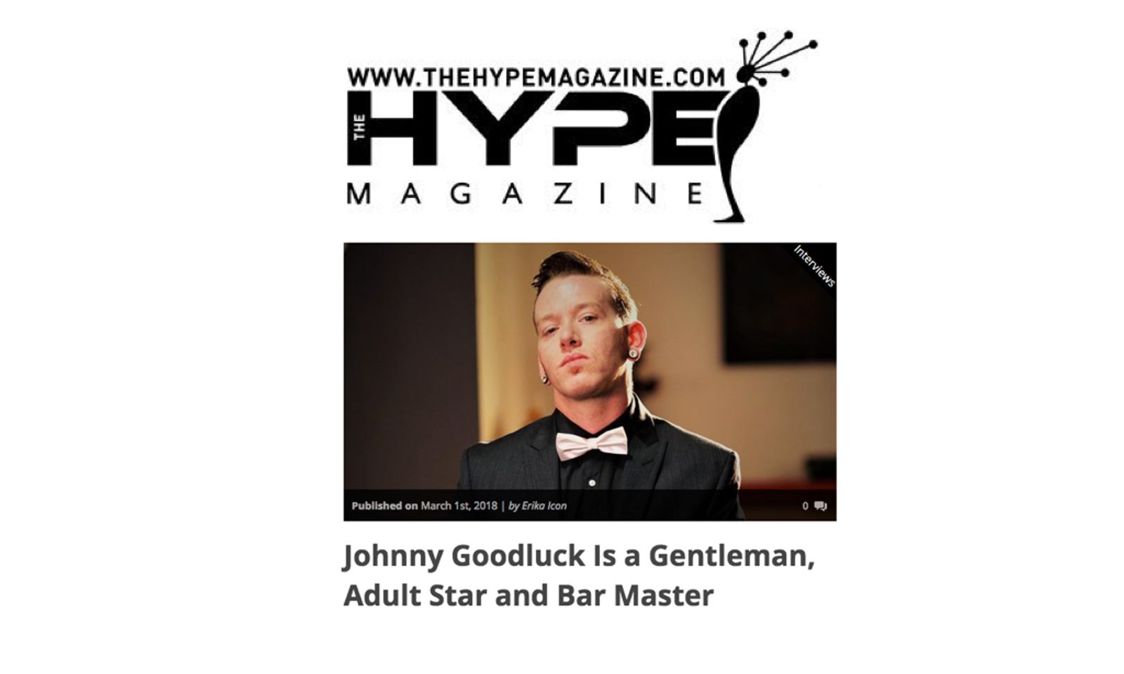 Johnny Goodluck Talks Cocktails With The Hype Avn 