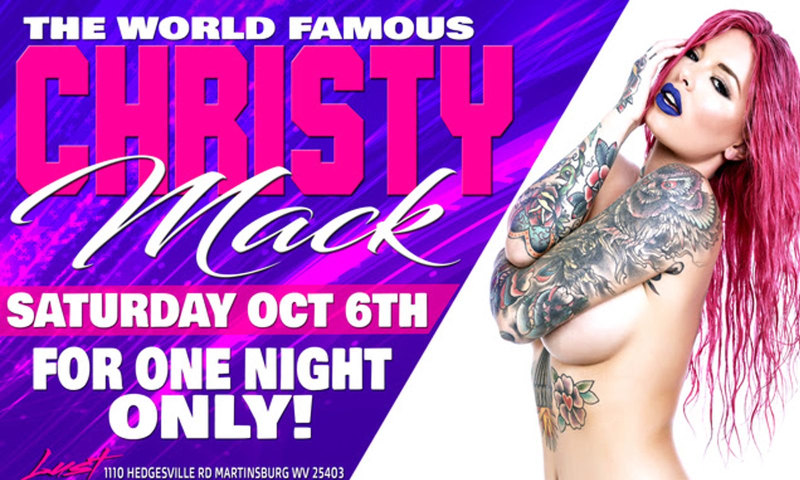 Christy Mack Headlines at Lust Gentlemen's Club in W. Virginia